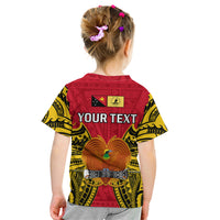 (Custom Personalised) Papua New Guinea Kid T Shirt National Capital District Mix Coat Of Arms Polynesian Art LT14 - Polynesian Pride
