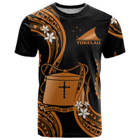 Tokelau T Shirt Tokelauan Tatau With Badge Gold LT14 Gold - Polynesian Pride