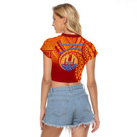 French Polynesia Raglan Cropped T Shirt Happy Internal Autonomy Day LT14 - Polynesian Pride