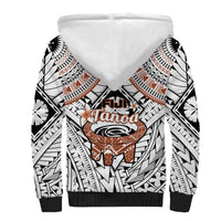 Fiji Tanoa Sherpa Hoodie Kava Bowl Fijian Tapa Brown Pattern LT14 - Polynesian Pride