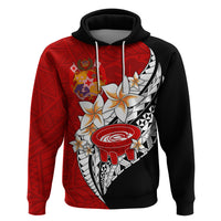 Custom Tonga Kava Bowl Hoodie Tongan Kupesi Ngatu Pattern Black LT14 - Polynesian Pride