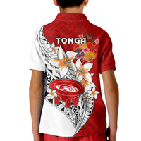 Tonga Kava Bowl Kid Polo Shirt Tongan Kupesi Ngatu Pattern White LT14 - Polynesian Pride