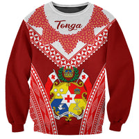 Tonga Heilala Flowers Sweatshirt Tongan Ngatu White Special Verison LT14 Unisex Red - Polynesian Pride