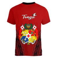Tonga Heilala Flowers Women V Neck T Shirt Tongan Ngatu Black Special Verison LT14 - Polynesian Pride