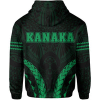 Polynesian Kakau Kanaka Map Hawaii Zip Hoodie Sport Style Version 2.0 Green - Polynesian Pride