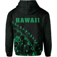Kanaka Map Zipper Hoodie (Green) Turtle Style - Polynesian Pride