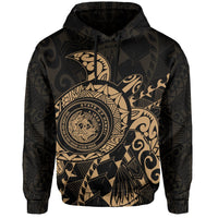 Hawaii Coat of Arms Hoodie (Gold) Turtle Style - Polynesian Pride