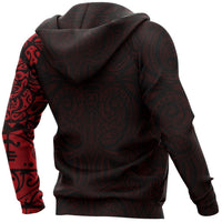Maori Tattoo Hoodie, New Zealand Maori Lizard Zip up Hoodie - Polynesian Pride