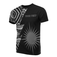 Marshall Custom All Over T Shirt Marshall Islands Flag Micronesian Pattern Unisex Black - Polynesian Pride