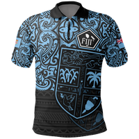 Fiji Polo Shirt Viti Flag Pride Style Unisex BLUE - Polynesian Pride