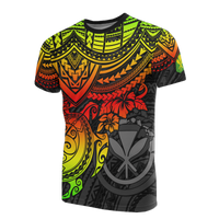 Hawaii T Shirt Polynesian Kanaka Maoli Reggae Turtle Hibiscus Tattoo Unisex RED - Polynesian Pride