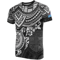 Fiji Polynesian T Shirt Fijian Flag White Turtle Hibiscus Unisex WHITE - Polynesian Pride