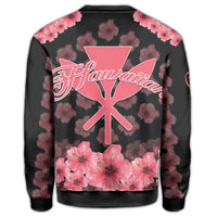 (Personalized) Kanaka Turtle Hibiscus Sweatshirt - Black Pink - AH - Polynesian Pride