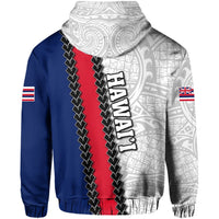 Hawaii Kakau Flag Polynesian Hoodie (Zip up) - Polynesian Pride