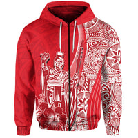 Hawaiian King Kamehameha Hoodie Vibe Red Style LT6 - Polynesian Pride