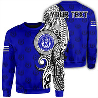 (Personalized) Hawaii - Moanalua High Tribal Kakau Sweatshirt - AH Unisex Blue - Polynesian Pride