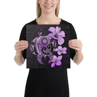 Hibiscus Plumeria Mix Polynesian Turtle Violet Canvas 12x12 Canvas Violet - Polynesian Pride