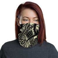 Hawaiian Bandana - Polynesian Curly Tatau Beige Neck Gaiter One Size Beige - Polynesian Pride
