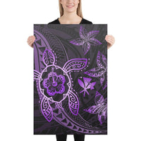 Kanaka Map Hibiscus Plumeria Turtle Art Violet Polynesian Canvas 24x36 Canvas Violet - Polynesian Pride