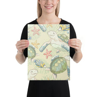 World Animal In Sea Canvas 12x16 Canvas White - Polynesian Pride