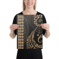 Hawaiian Map Polynesian Canvas Gold 12x16 Canvas Gold - Polynesian Pride
