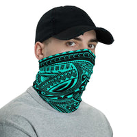 Hawaiian Bandana - Polynesian Tribal Turquoise Neck Gaiter - Polynesian Pride