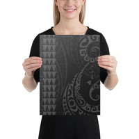 Hawaiian Map Polynesian Canvas Gray 12x16 Canvas Green - Polynesian Pride