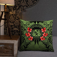 Hawaii Pillow - Coat Of Arms With Hibiscus Flowers - Polynesian Pride