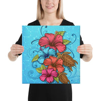 Hibiscus Flower Soulful Canvas 16x16 Canvas White - Polynesian Pride
