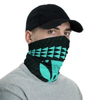 Hawaii Bandana Kakau Polynesian Kanaka Map Neck Gaiter - Turquoise - Polynesian Pride