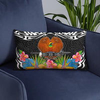 Papua New Guinea Pillow - Coat Of Arms With Tropical Flowers - Polynesian Pride