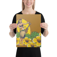 Hula Girl Dance Tradition Canvas 12x16 Canvas White - Polynesian Pride