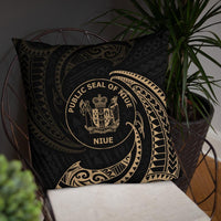 Niue Polynesian Basic Pillow - Gold Tribal Wave - Polynesian Pride