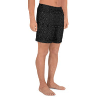 Polynesian Lauhala Mix Gray Men's Athletic Long Shorts - Polynesian Pride