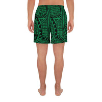Polynesian Maori Lauhala Green Men's Athletic Long Shorts - Polynesian Pride