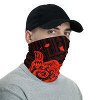 Hawaiian Bandana Polynesian Shaka Map Neck Gaiter - Orange - Polynesian Pride