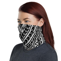 Hawaiian Bandana - Polynesian Shaped Tatau White Neck Gaiter - Polynesian Pride