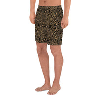 Polynesian Lauhala Mix Gold Men's Athletic Long Shorts - Polynesian Pride