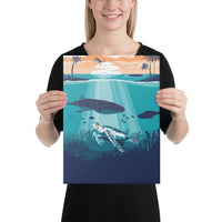 Sea Sunset Canvas 12x16 Canvas White - Polynesian Pride