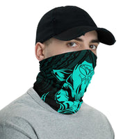 Hawaiian Bandana Kanaka Map Wild Boar Kamapua'a Polynesian Neck Gaiter - Turquoise - Polynesian Pride