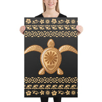 Hawaii Traditional Turtle Pattern Canvas 24x36 Canvas White - Polynesian Pride