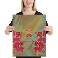 Hibiscus Water Color Canvas 16x20 Canvas White - Polynesian Pride