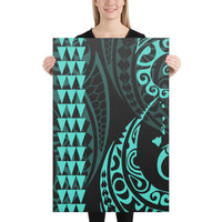 Hawaiian Map Polynesian Canvas Turquoise 24x36 Canvas Turquoise - Polynesian Pride