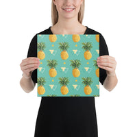 Pineapple Morden Canvas 12x12 Canvas White - Polynesian Pride