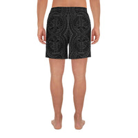 Polynesian Symmetry Gray Men's Athletic Long Shorts - Polynesian Pride