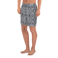 Polynesian Lauhala Mix White Men's Athletic Long Shorts - Polynesian Pride