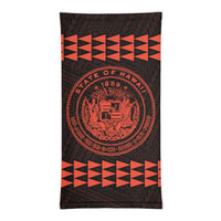 Hawaii Bandana Kakau Polynesian Coat Of Arms Neck Gaiter - Orange - Polynesian Pride