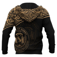 Polynesian Hawaii Custom Zip up Hoodie Yellow Curve - Polynesian Pride