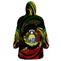 Nauru Reggae Tribal Wave Wearable Blanket Hoodie LT9 - Polynesian Pride