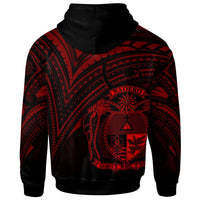 Nauru Zip Hoodie Red Color Cross Style - Polynesian Pride